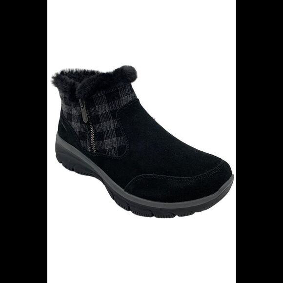 Skechers Shoes - Skechers Women's Plaid Days Easy Going Ankle Boots Black - Medium